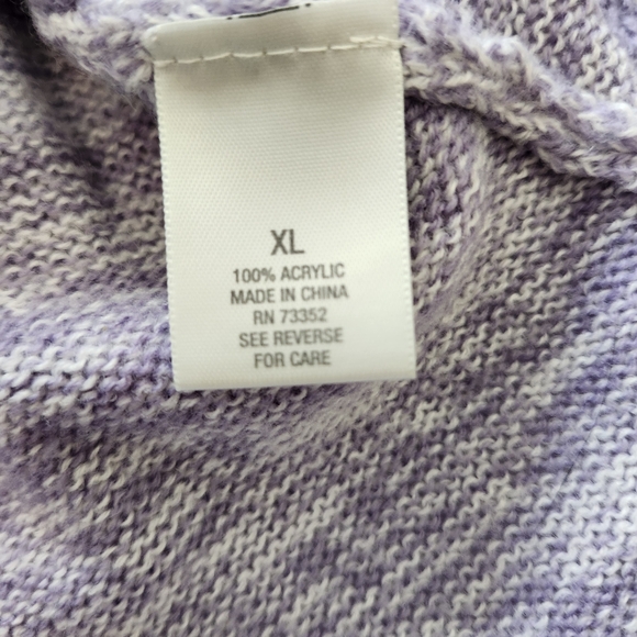 DRESS BARN WOMEN'S LILAC AND GRAY STRIPED SOFT SWEATER SIZE XL - Picture 9 of 13